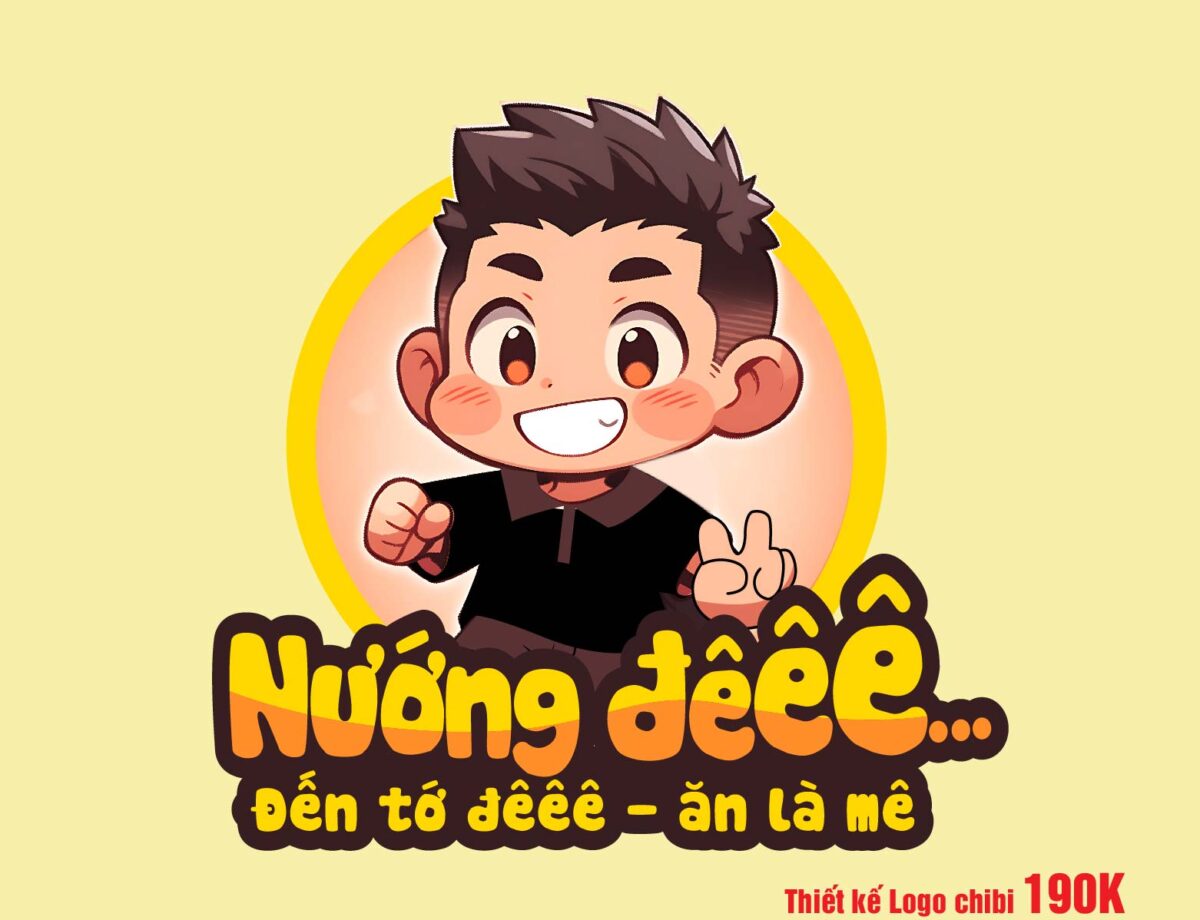 Logo chibi quán Nướng